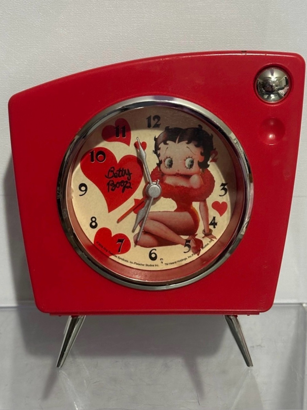 Vintage Old Red Tube TV Betty Boop Alarm Clock
